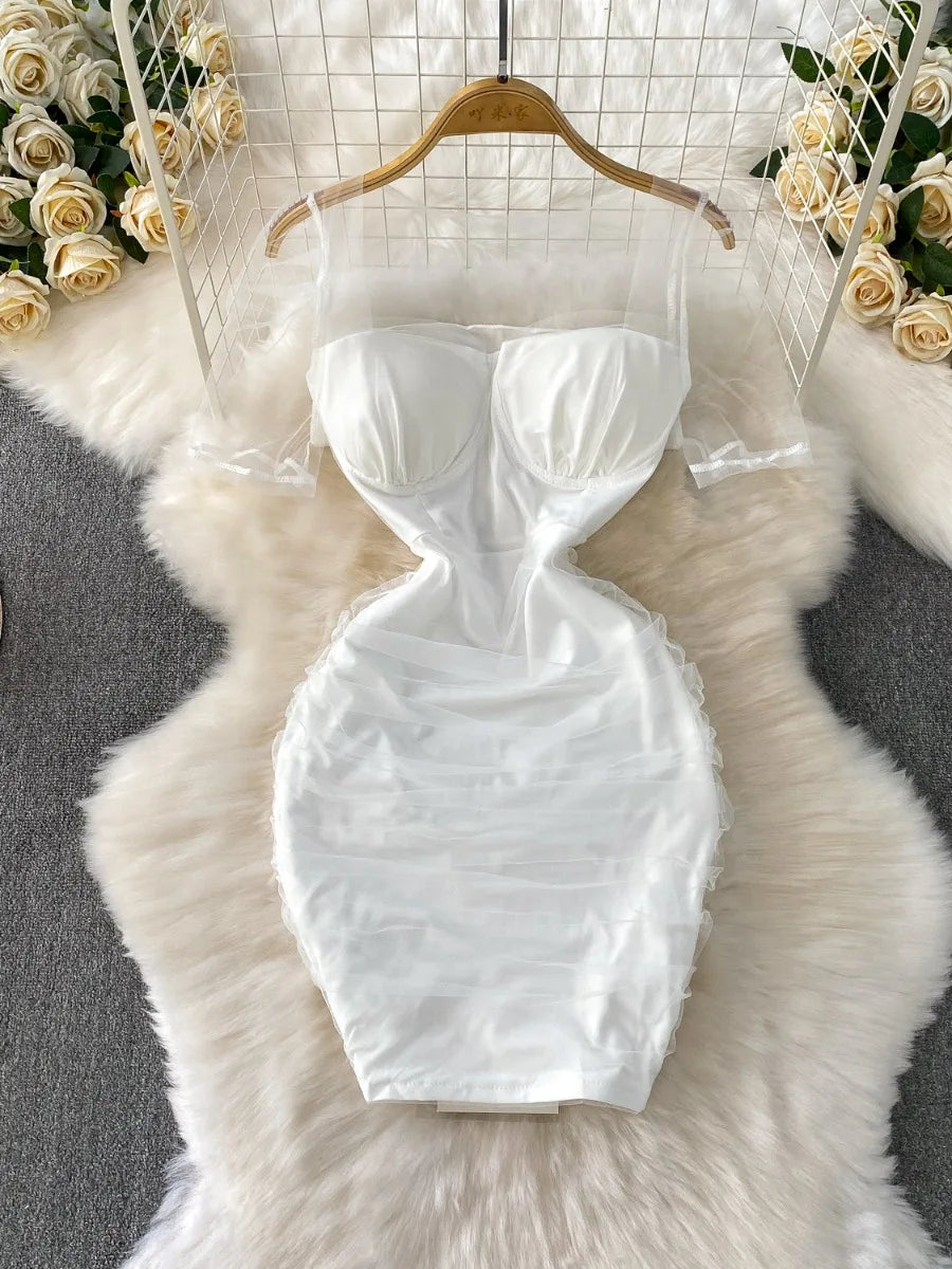 sheer white off shoulder dress The Mode Sheer Knit Off The Shoulder Maxi Dress in White