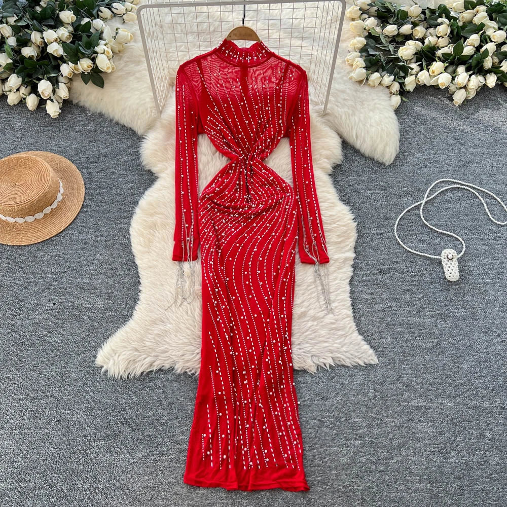red bodycon cutout dress Roxanne
