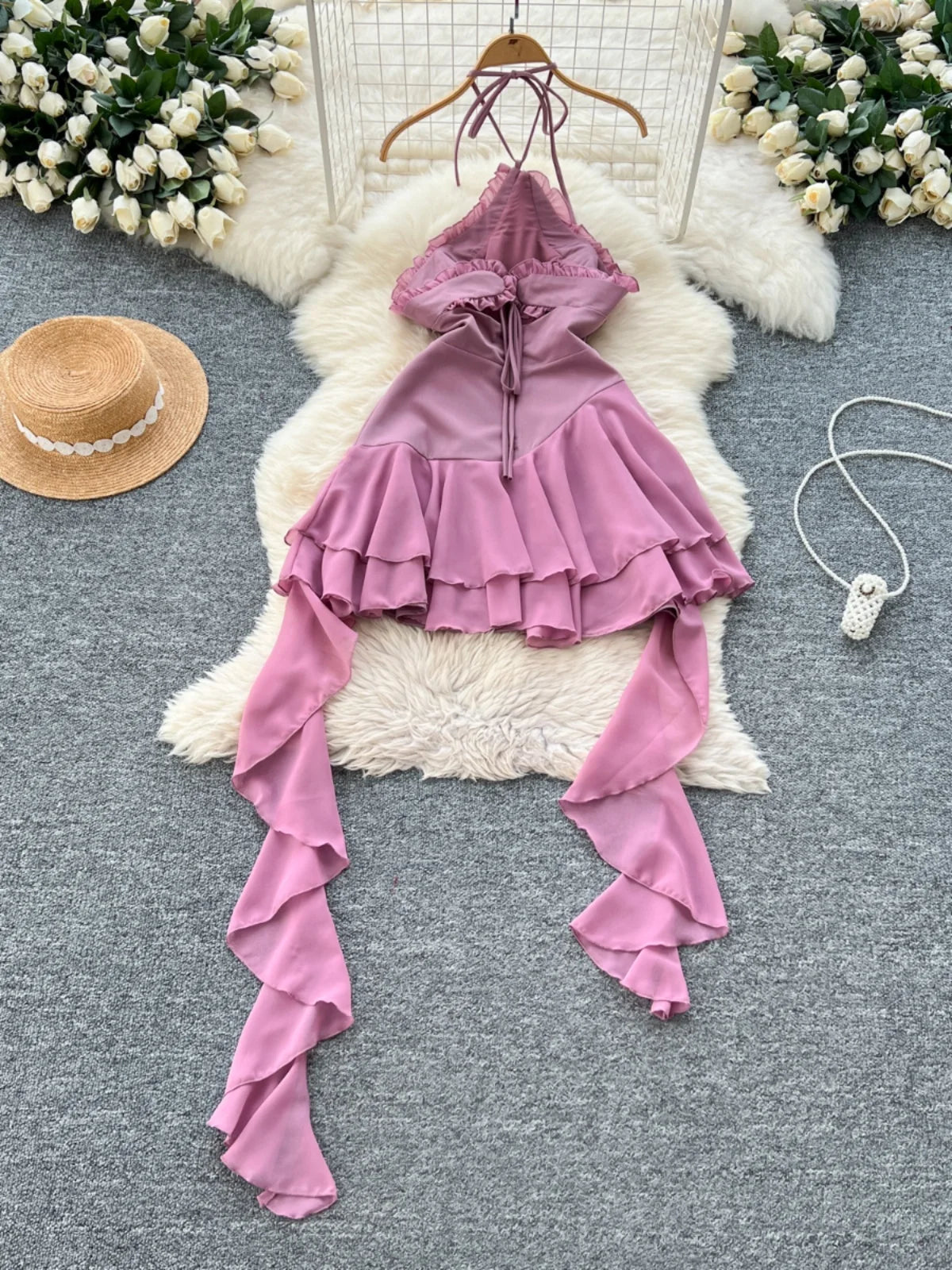 lavender ruffle mini dress Sassy Shortcake Rapunzel Ruffle Dress