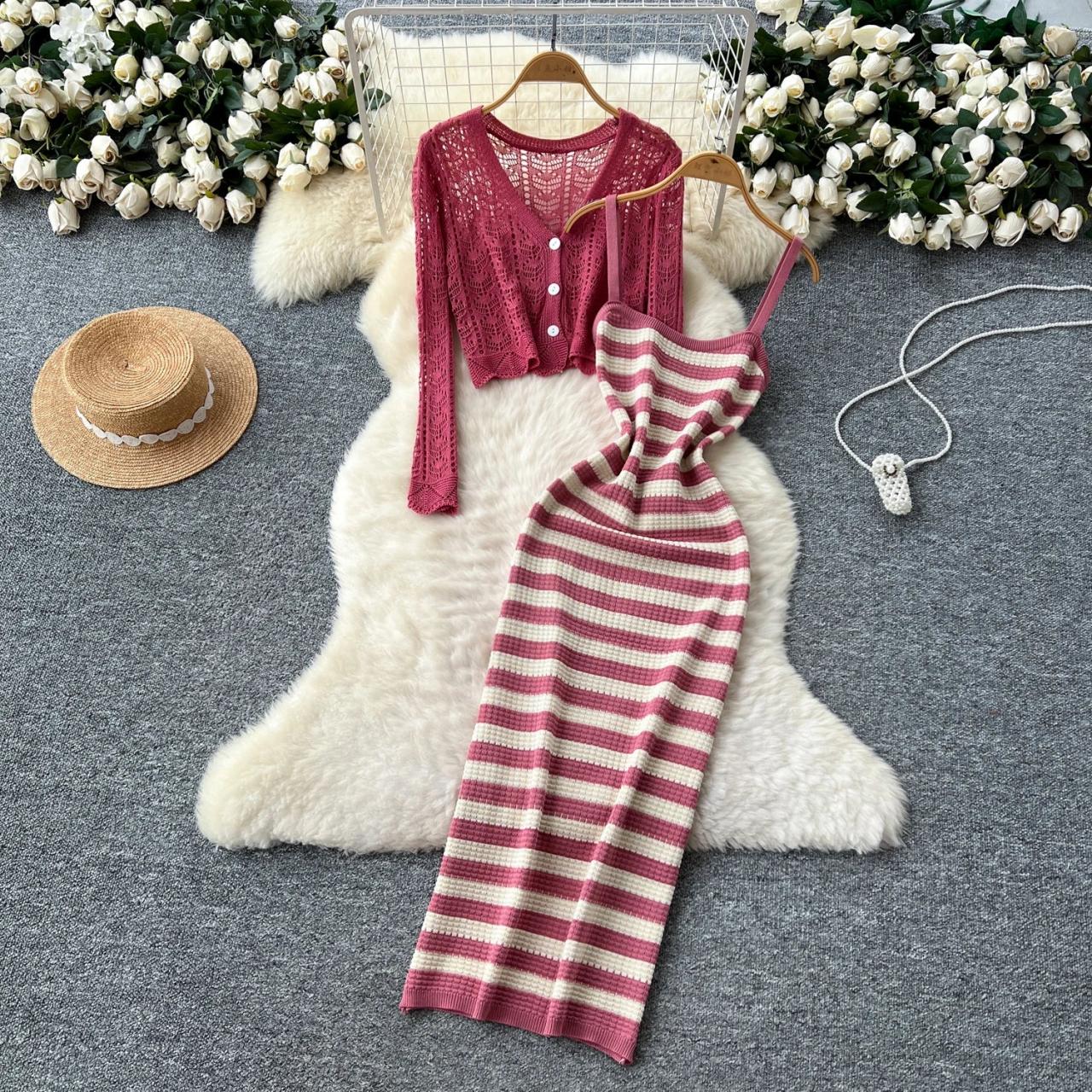 burgundy cardigan dress Mila Knit Cardigan Dress